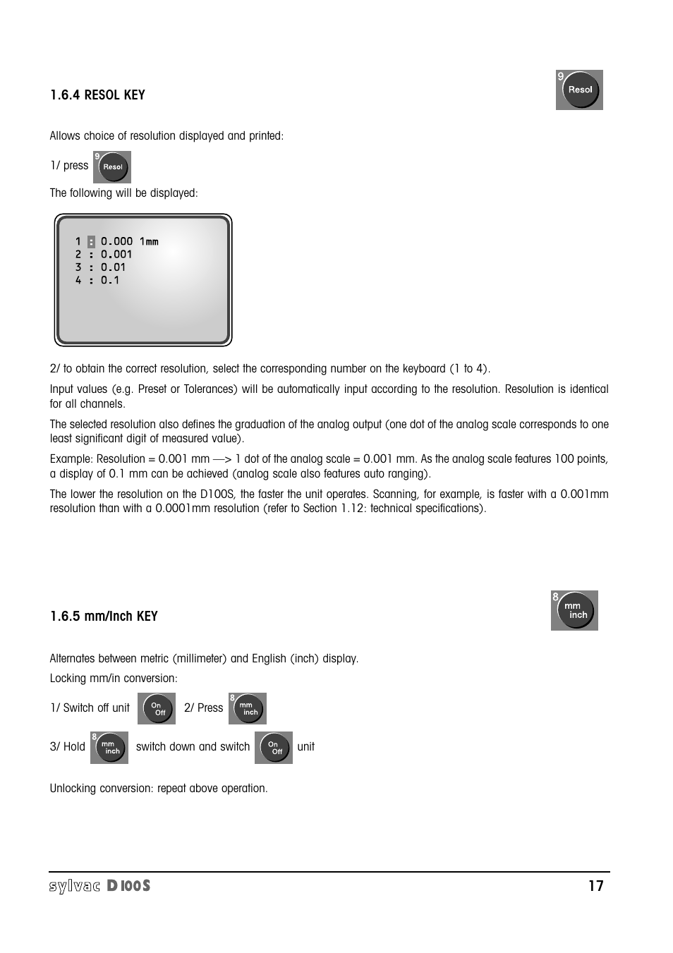 Bowers Group Sylvac D100S Readouts User Manual | Page 18 / 74