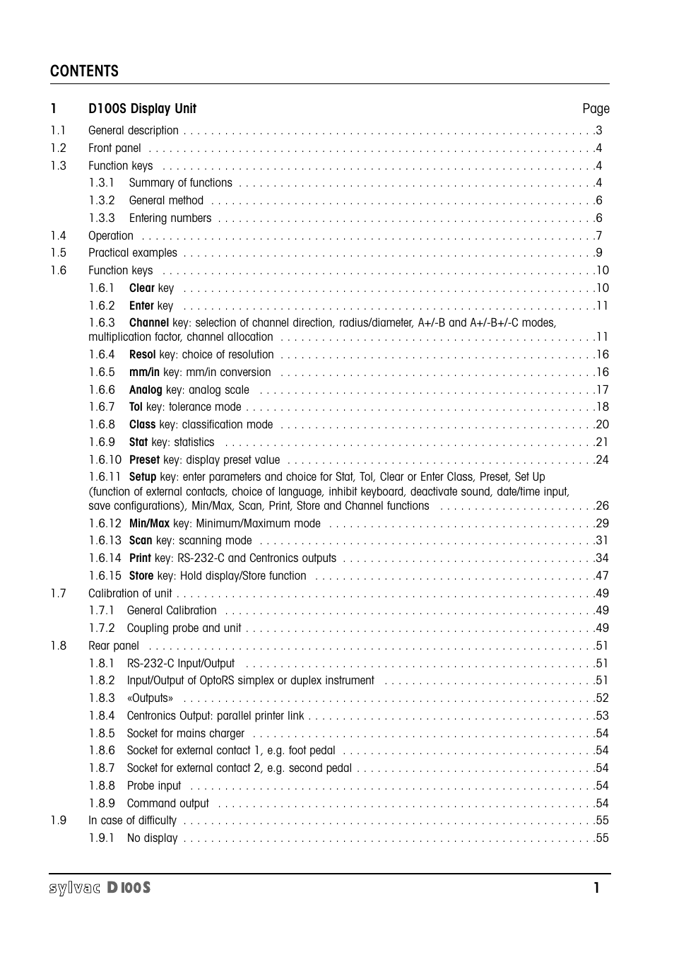 Bowers Group Sylvac D100S Readouts User Manual | Page 2 / 74