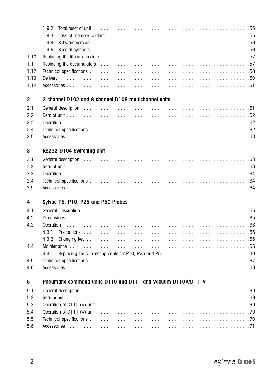 Bowers Group Sylvac D100S Readouts User Manual | Page 3 / 74