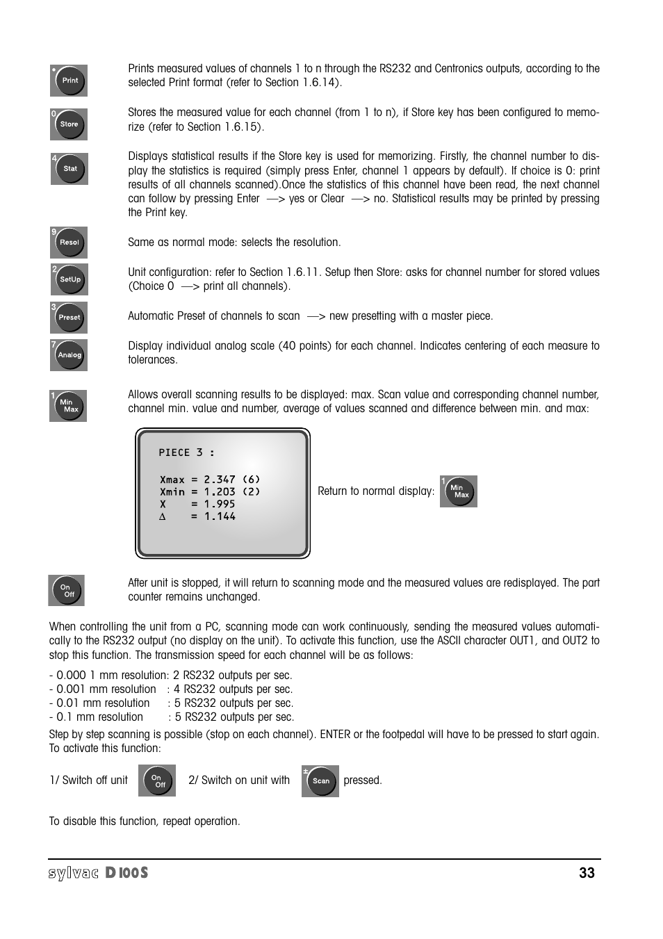 Bowers Group Sylvac D100S Readouts User Manual | Page 34 / 74
