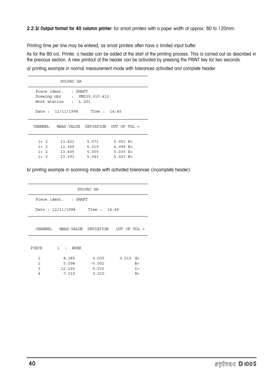 Bowers Group Sylvac D100S Readouts User Manual | Page 41 / 74