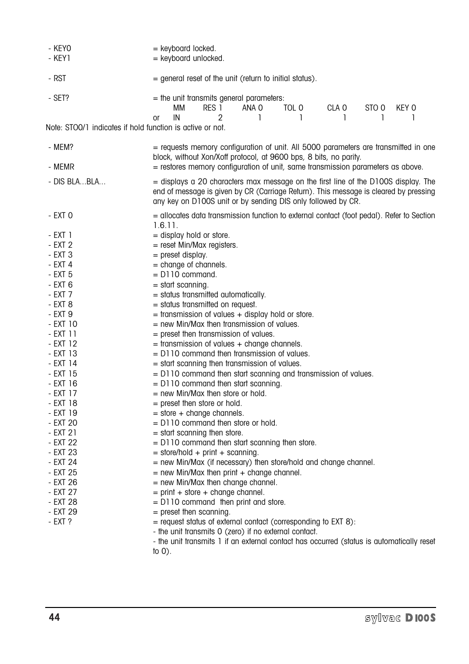 Bowers Group Sylvac D100S Readouts User Manual | Page 45 / 74