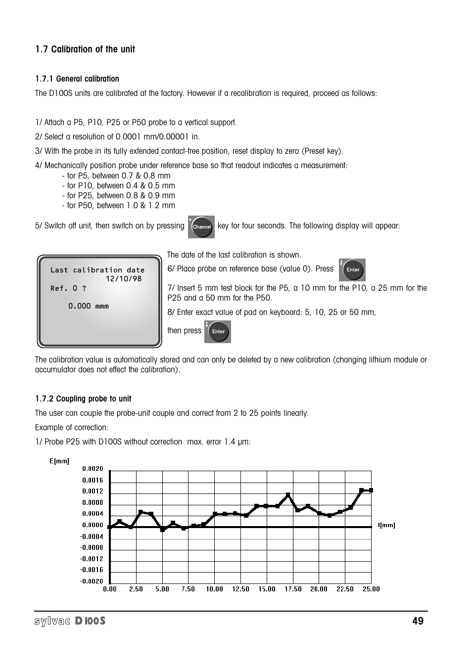 Bowers Group Sylvac D100S Readouts User Manual | Page 50 / 74