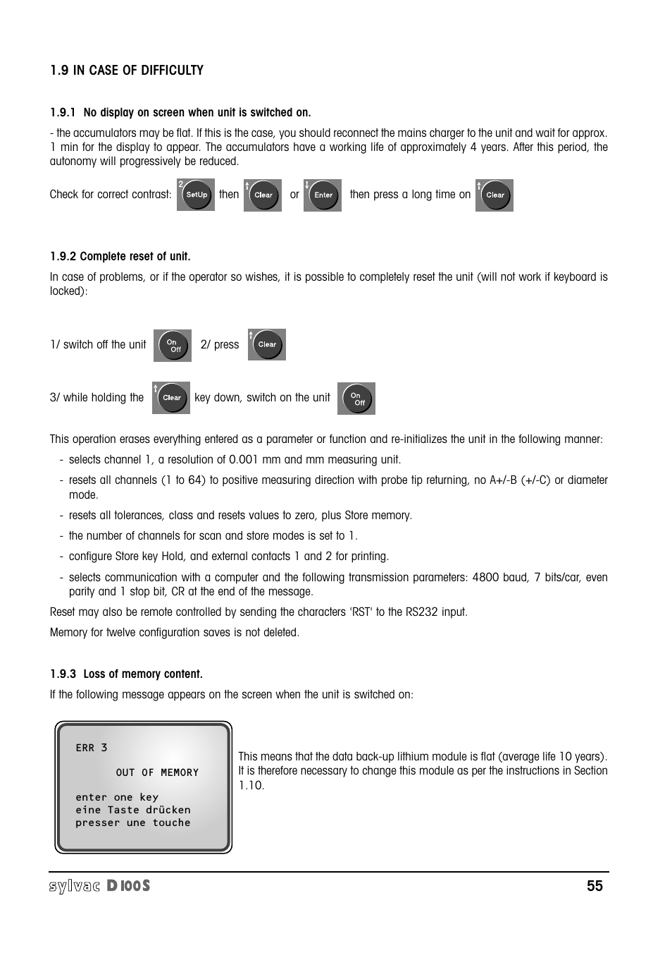 Bowers Group Sylvac D100S Readouts User Manual | Page 56 / 74