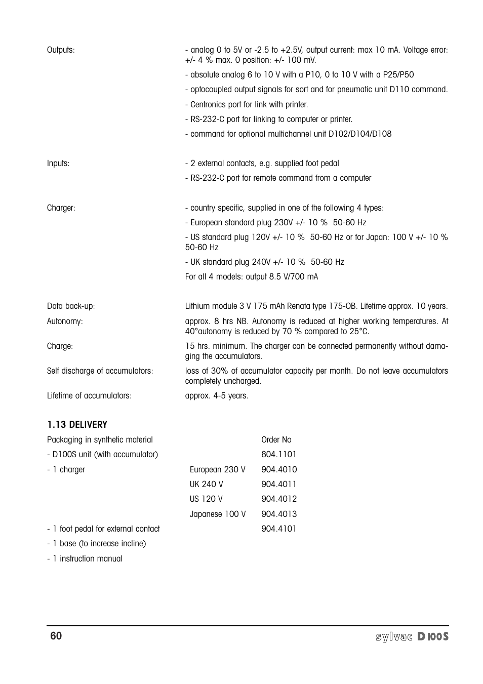 Bowers Group Sylvac D100S Readouts User Manual | Page 61 / 74