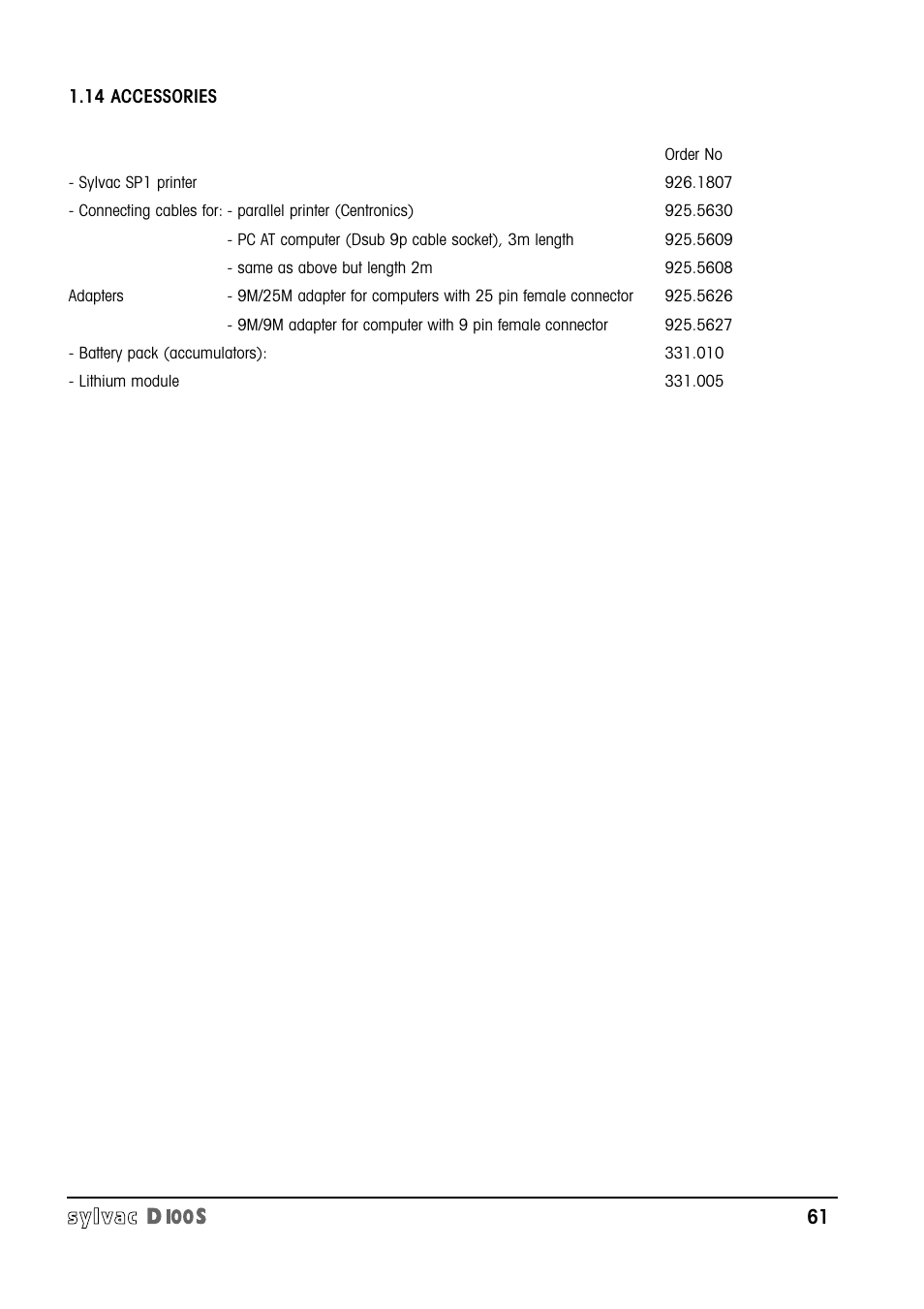Bowers Group Sylvac D100S Readouts User Manual | Page 62 / 74