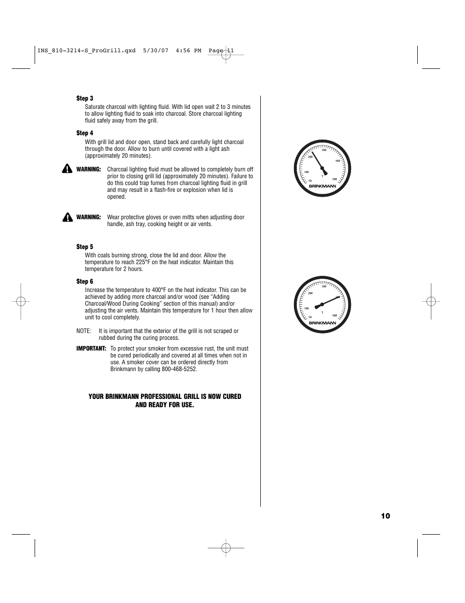 Brinkmann PROFESSIONAL STAINLESS STEEL Charcoal Grill User Manual | Page 11 / 36