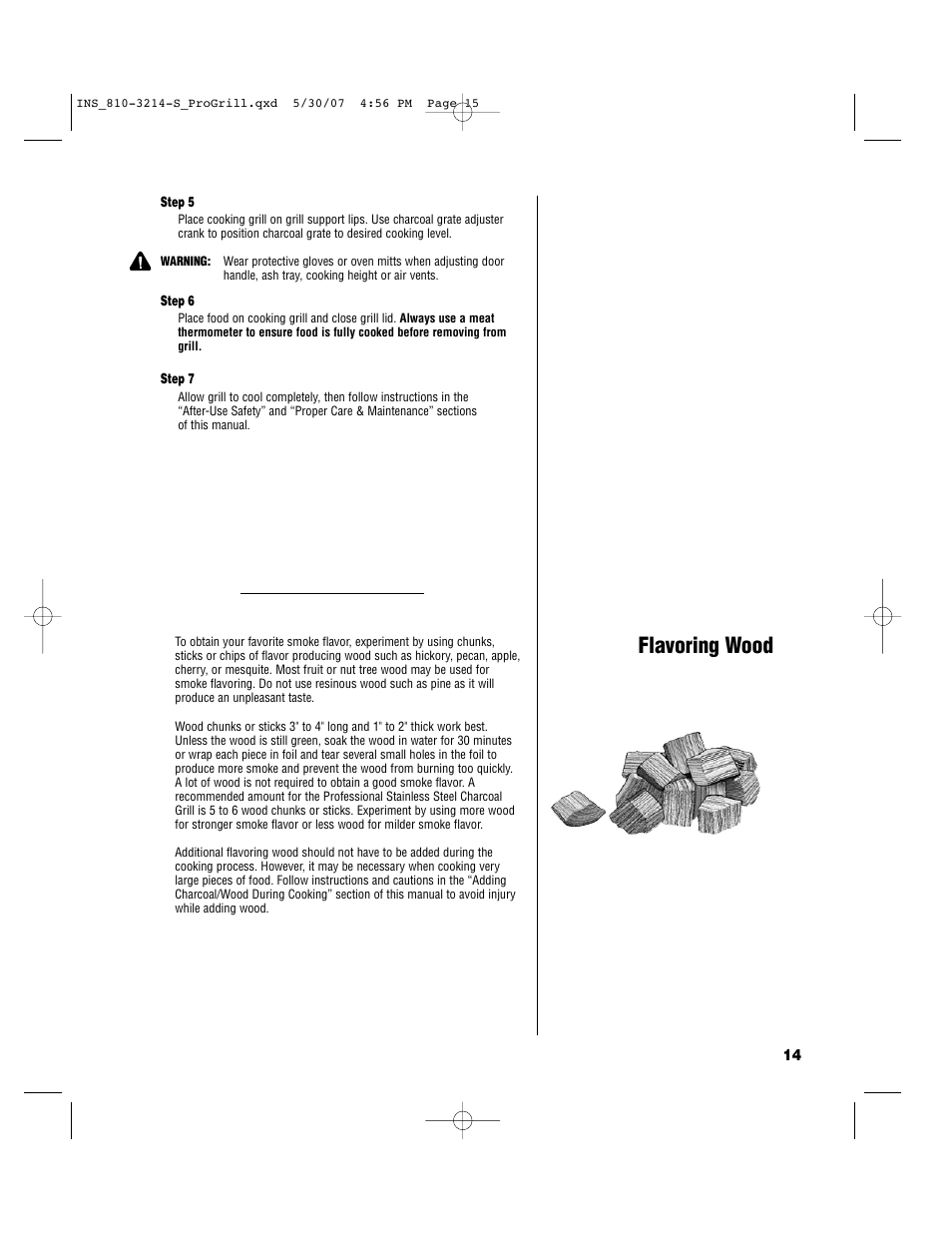 Flavoring wood | Brinkmann PROFESSIONAL STAINLESS STEEL Charcoal Grill User Manual | Page 15 / 36