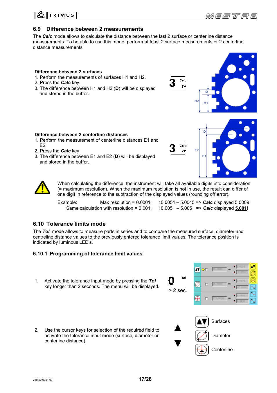 Bowers Group Trimos Mestra Height Gauges User Manual | Page 17 / 28