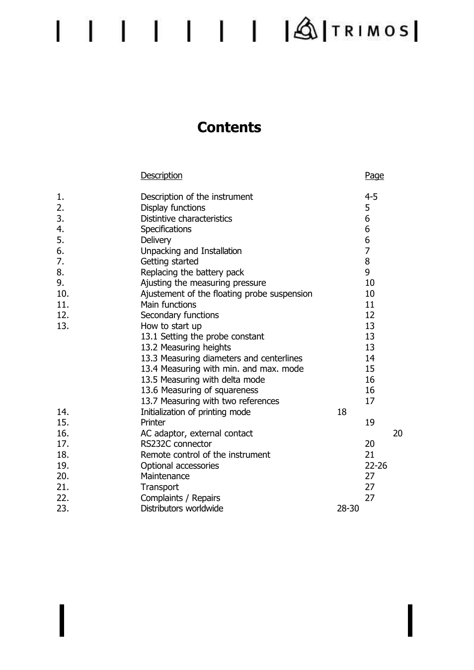 Bowers Group Trimos V+ Series Height Gauges User Manual | Page 3 / 32