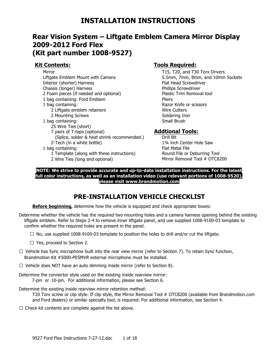 Brandmotion 1008-9527-V1 User Manual | 18 pages