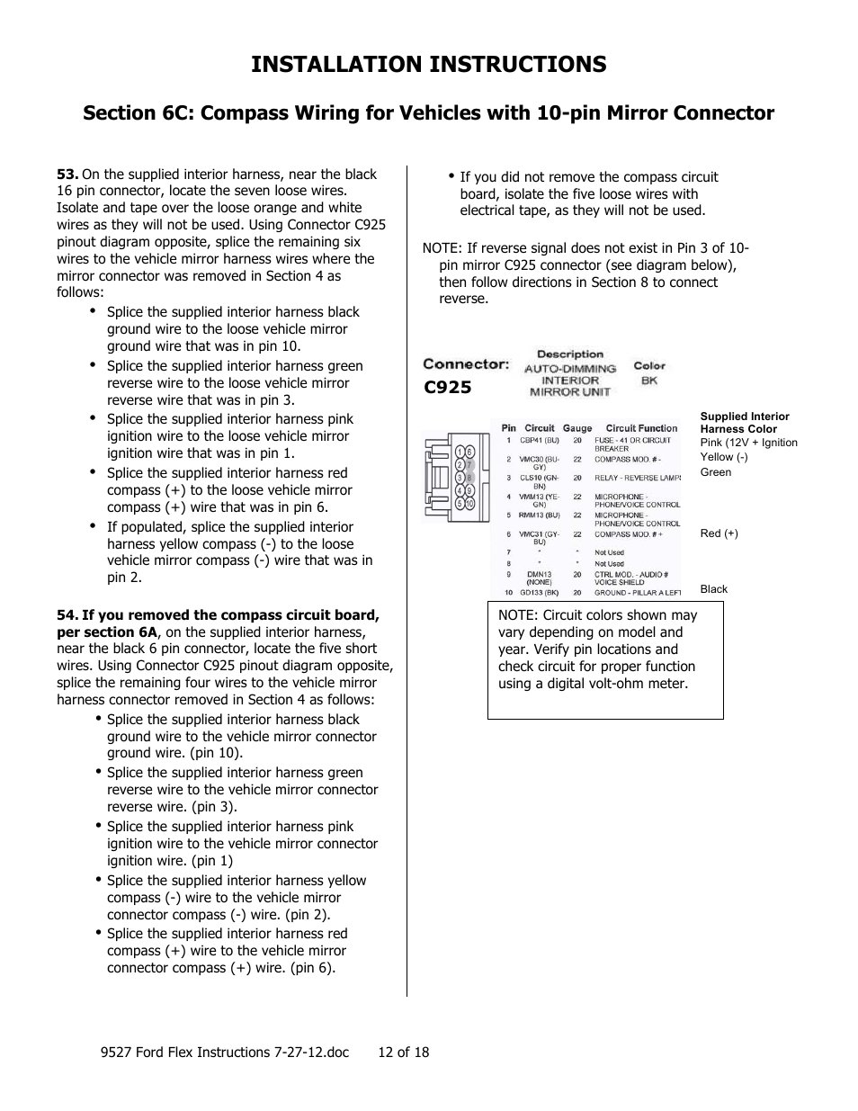 Installation instructions | Brandmotion 1008-9527-V1 User Manual | Page 12 / 18