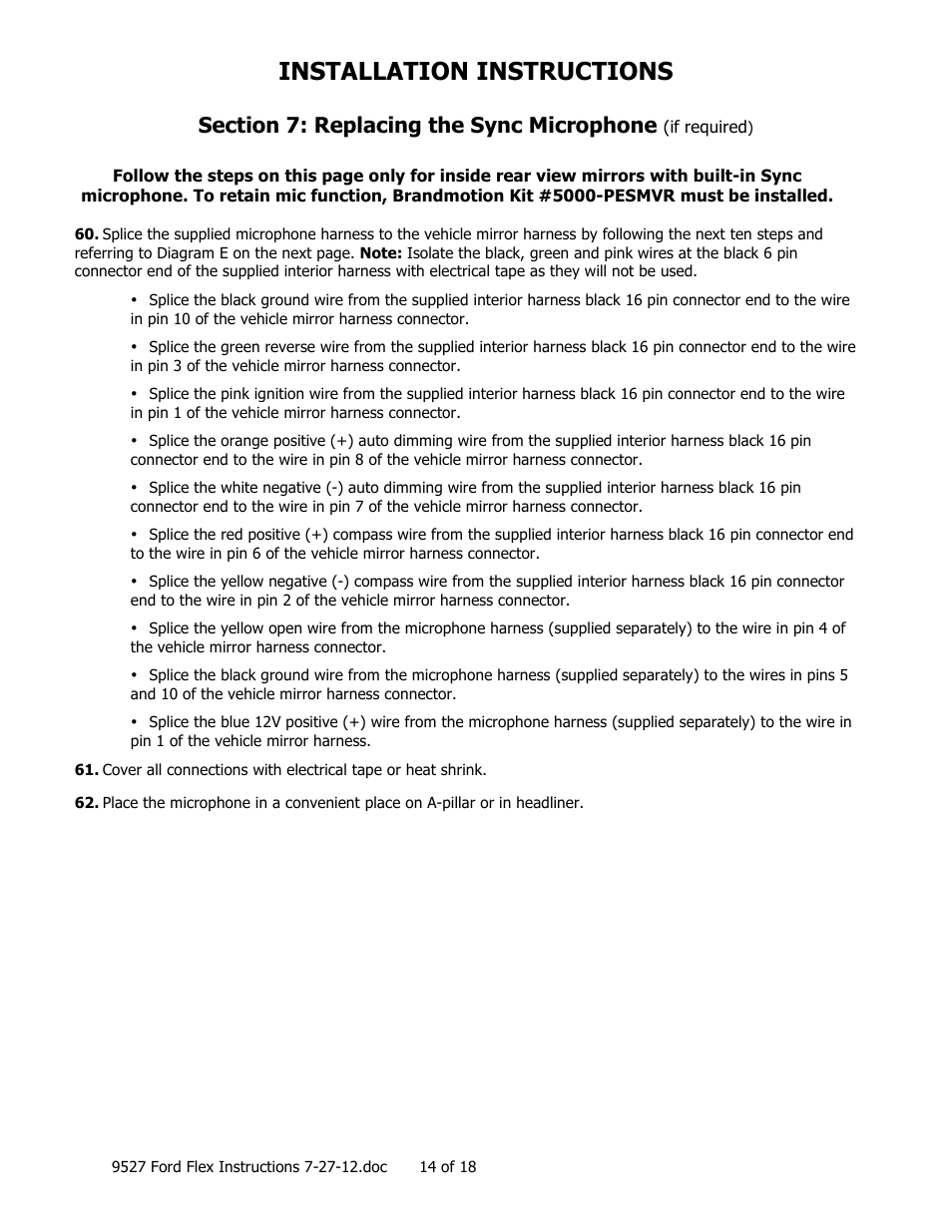 Installation instructions | Brandmotion 1008-9527-V1 User Manual | Page 14 / 18