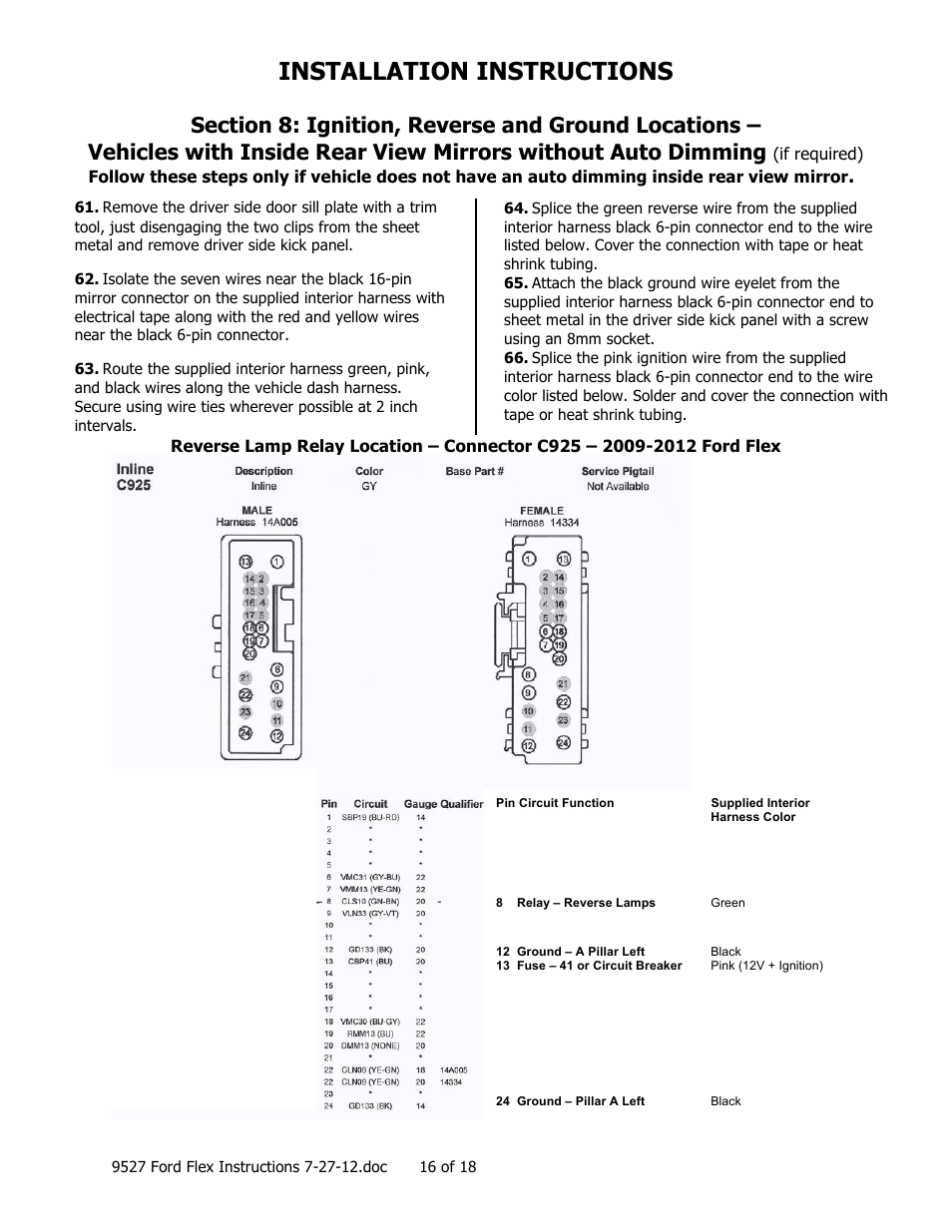 Installation instructions | Brandmotion 1008-9527-V1 User Manual | Page 16 / 18