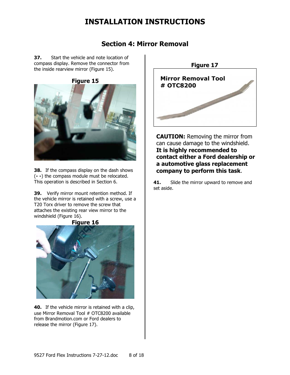 Installation instructions | Brandmotion 1008-9527-V1 User Manual | Page 8 / 18