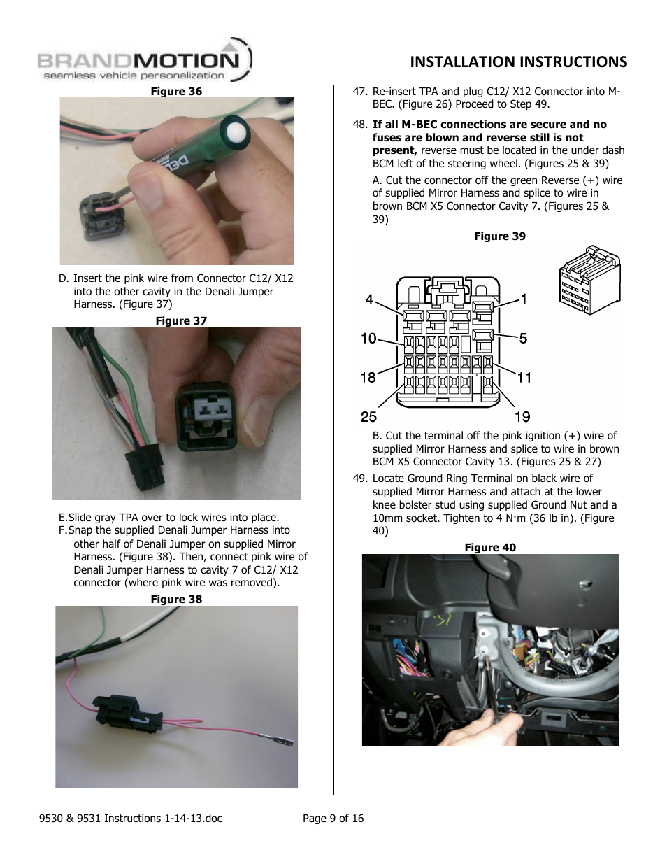 Installation instructions | Brandmotion 1013-9531-V2 User Manual | Page 9 / 16