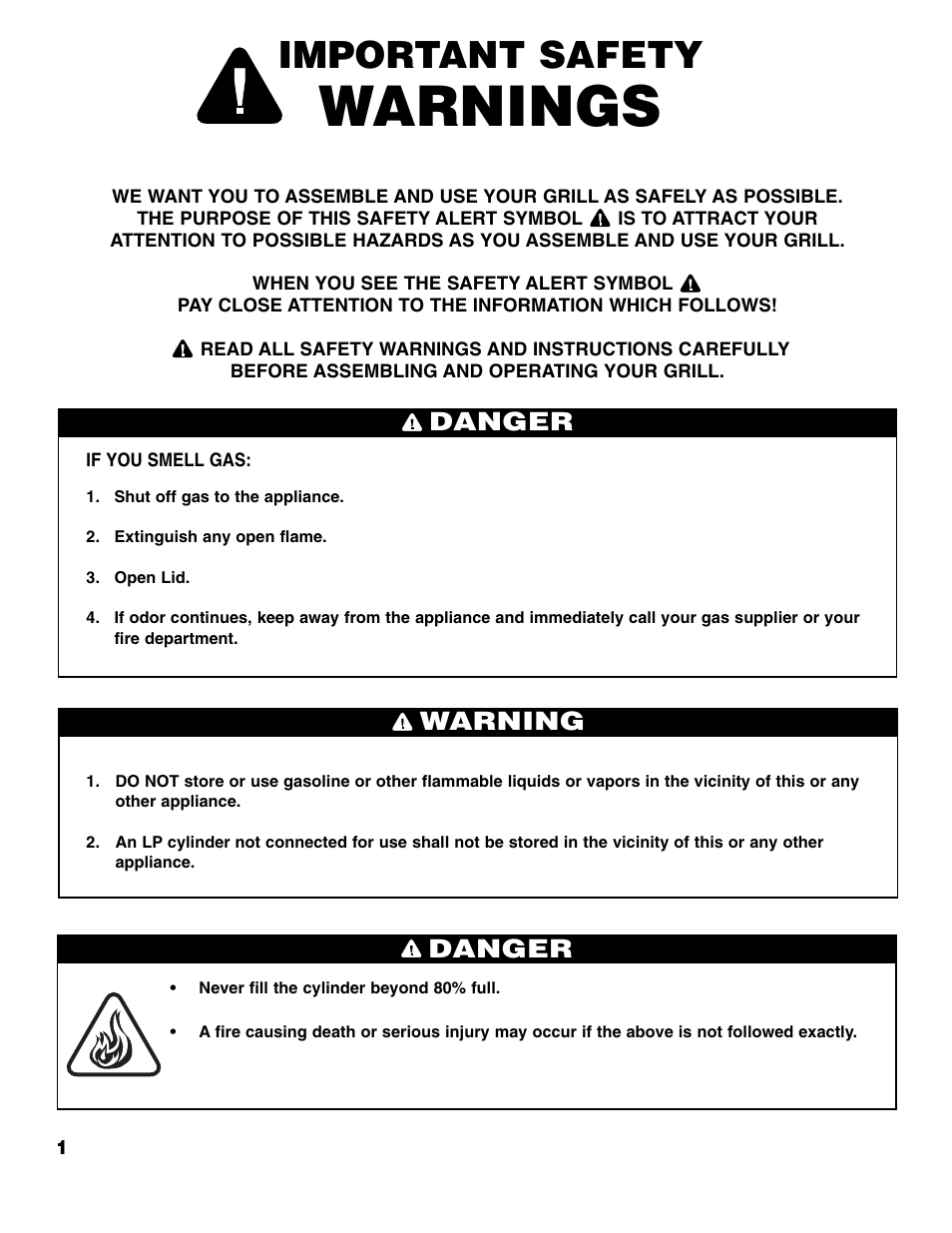 Warnings, Important safety, Danger | Warning danger | Brinkmann 6355-T User Manual | Page 2 / 36