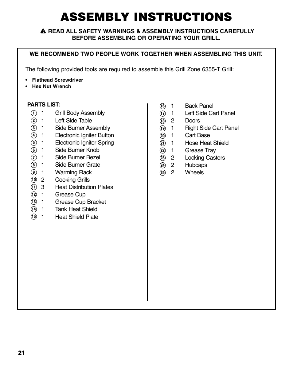 Assembly instructions | Brinkmann 6355-T User Manual | Page 22 / 36