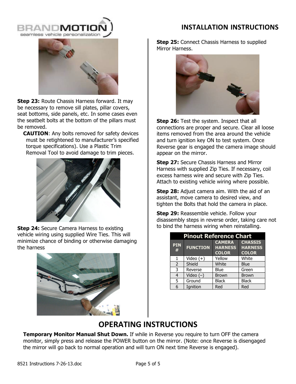 Operating instructions, Installation instructions, Pinout reference chart | Brandmotion 9002-8521 User Manual | Page 5 / 5