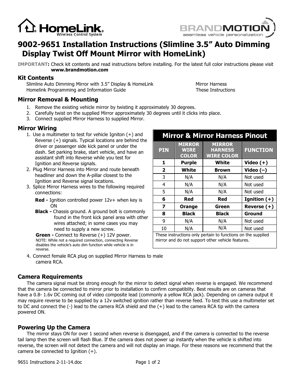 Brandmotion 9002-9651 User Manual | 2 pages