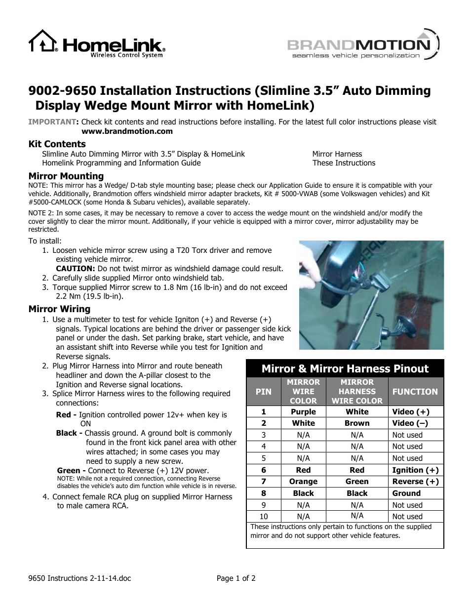 Brandmotion 9002-9650 User Manual | 2 pages