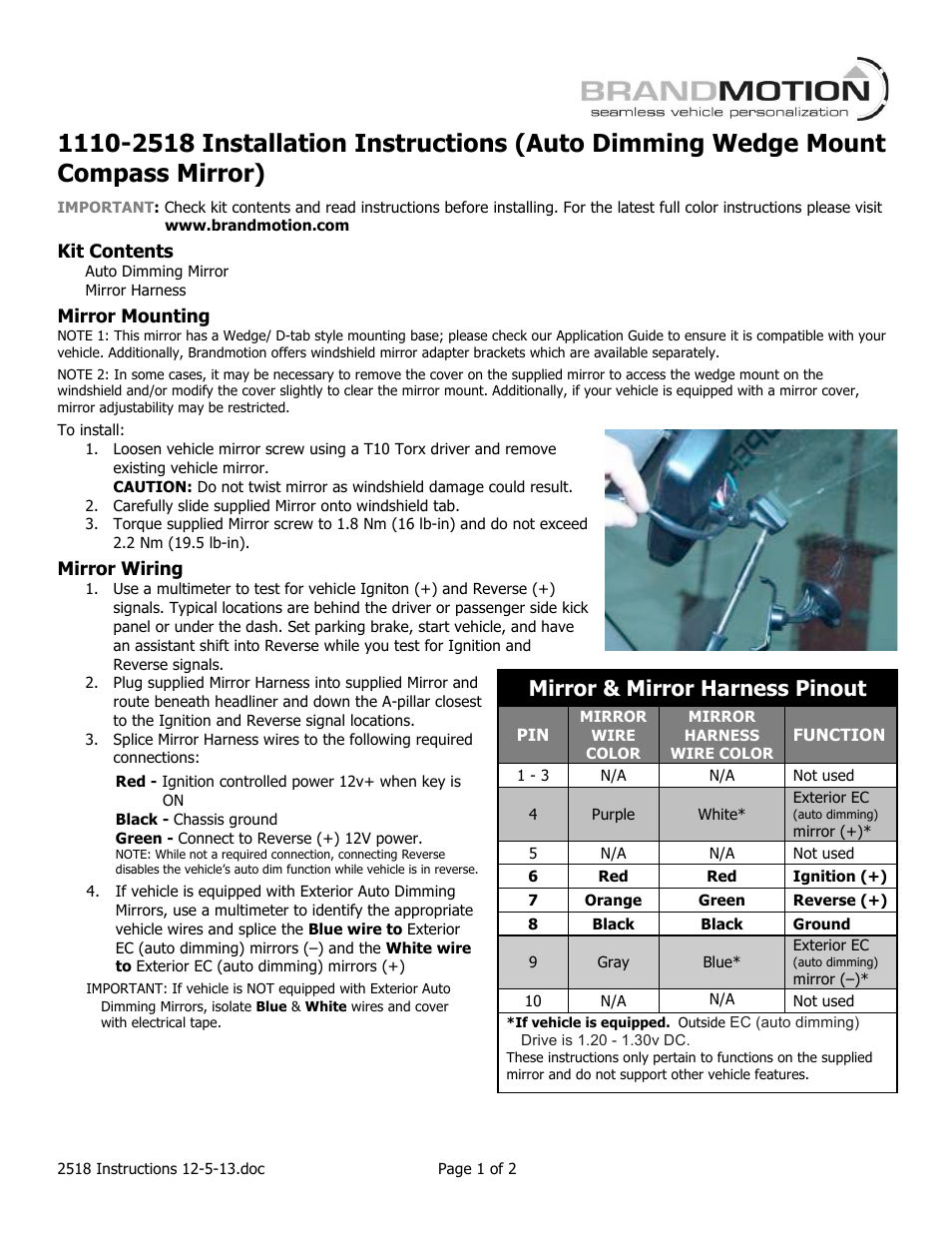 Brandmotion 1110-2518 User Manual | 2 pages