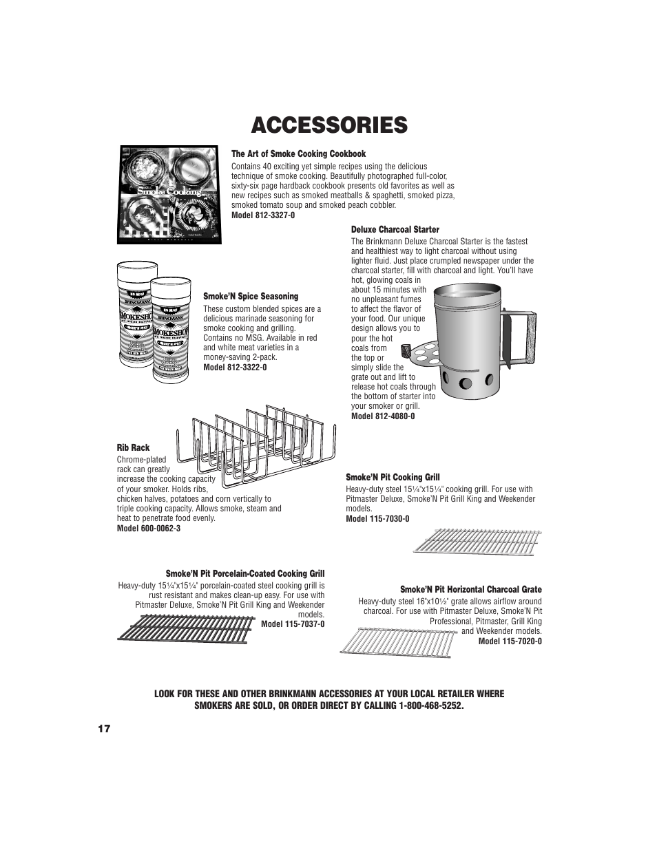 Accessories | Brinkmann Pitmaster Delux Charcoal/Wood Smoker User Manual | Page 18 / 20