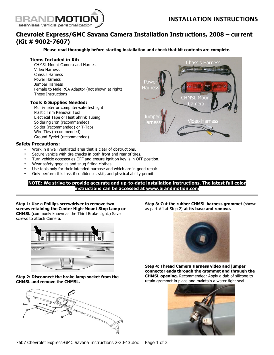 Brandmotion 9002-7607 User Manual | 2 pages