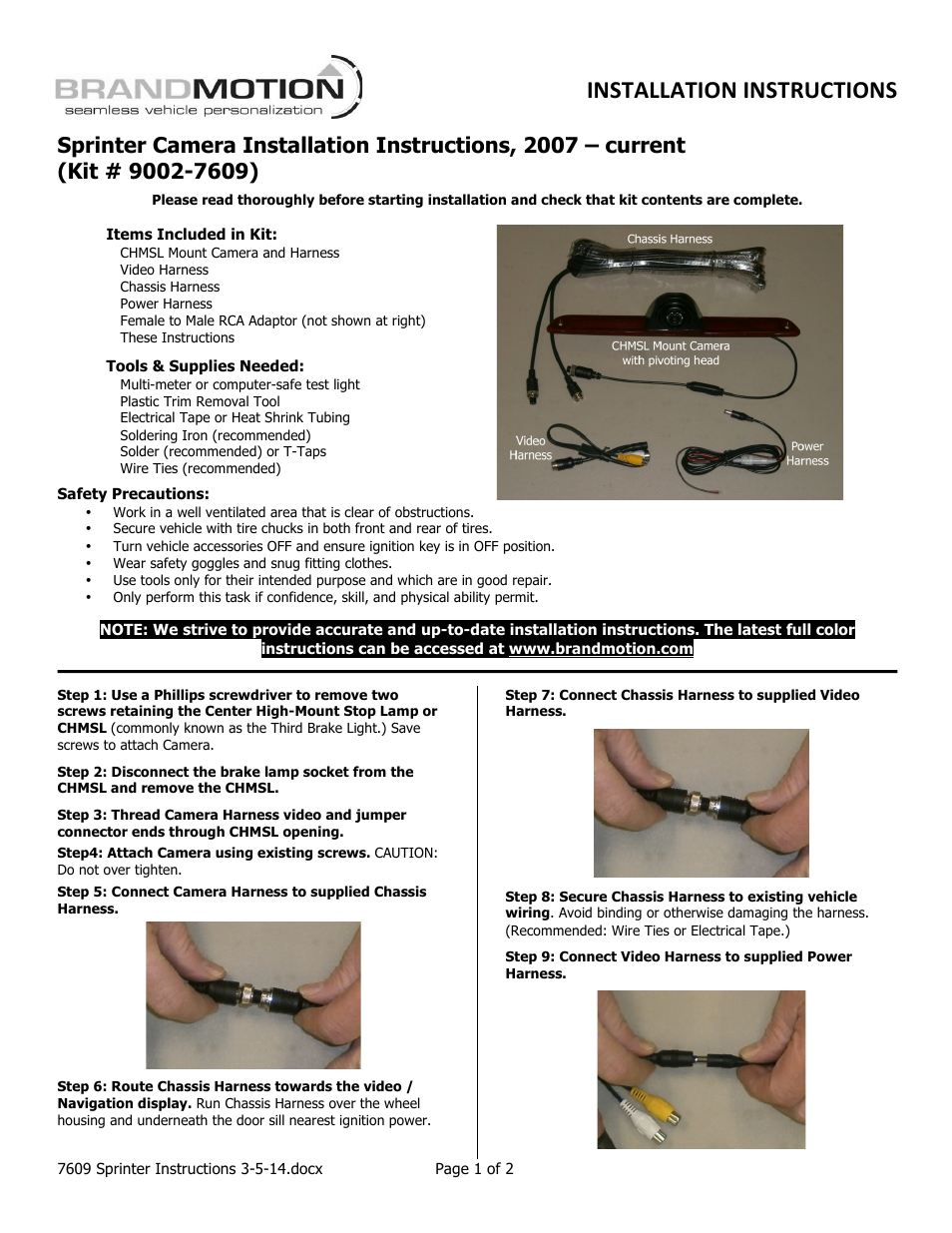 Brandmotion 9002-7609 User Manual | 2 pages