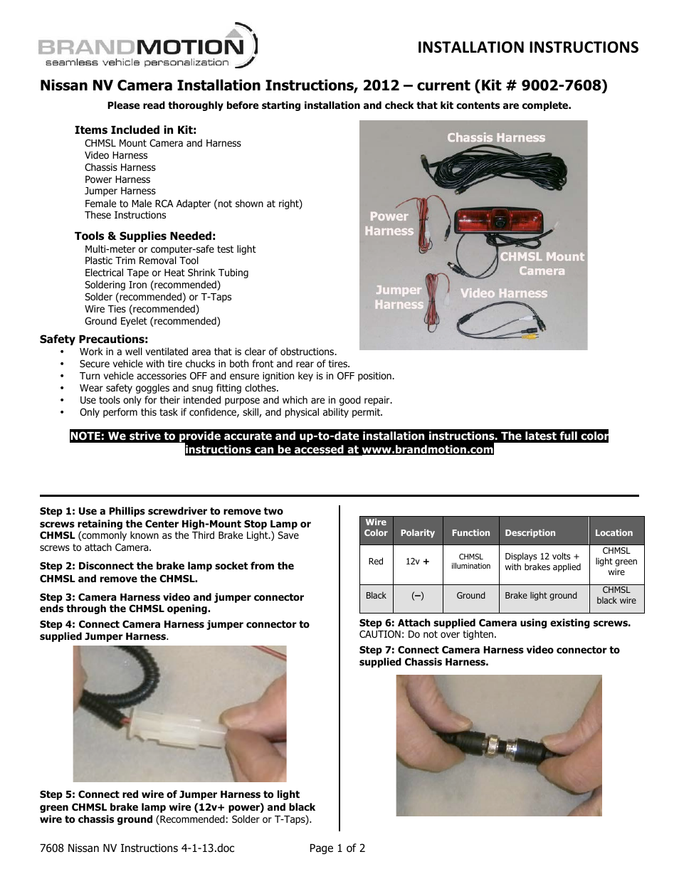 Brandmotion 9002-7608 User Manual | 2 pages