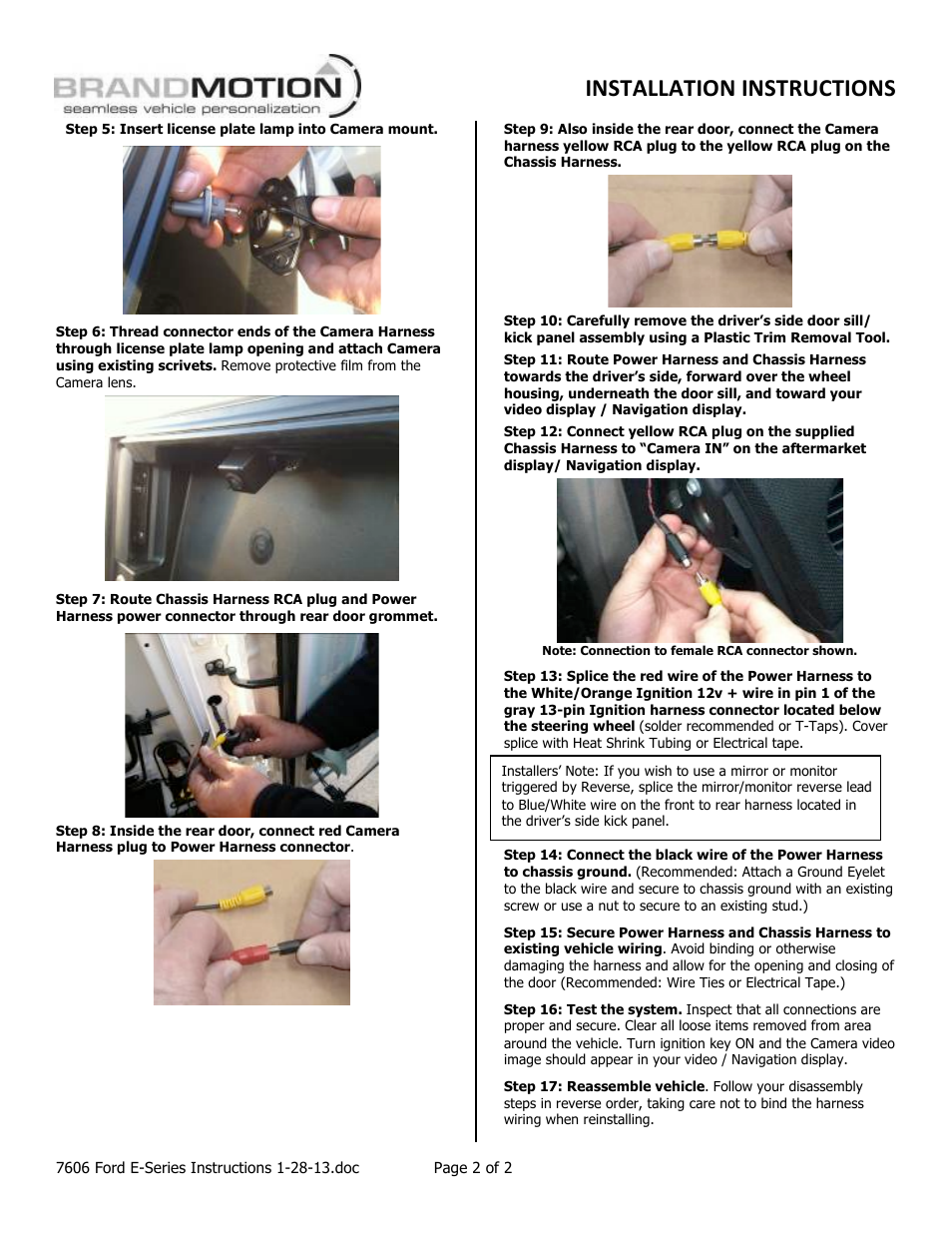 Installation instructions | Brandmotion 9002-7606 User Manual | Page 2 / 2