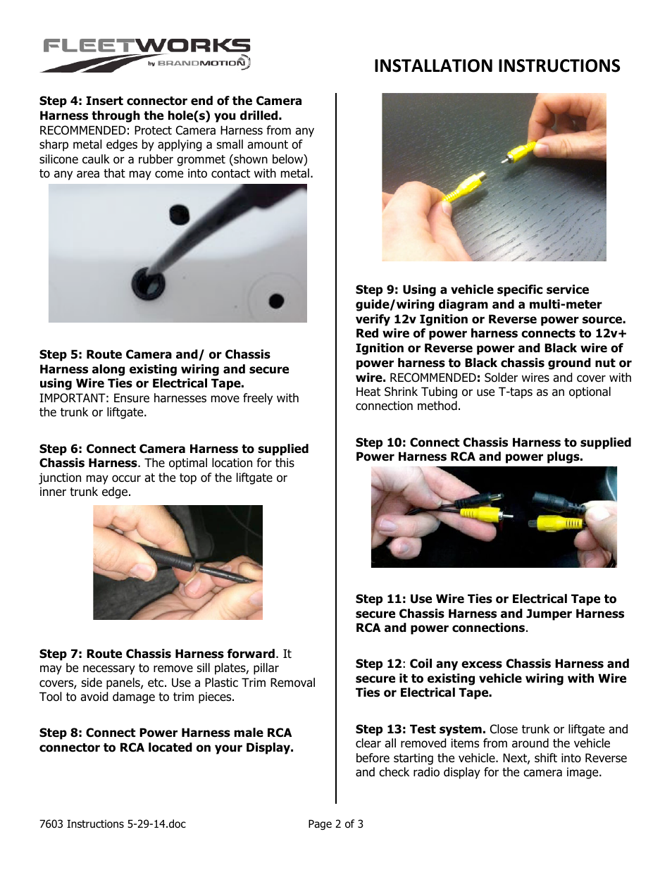 Installation instructions | Brandmotion FLTW-7603 User Manual | Page 2 / 3