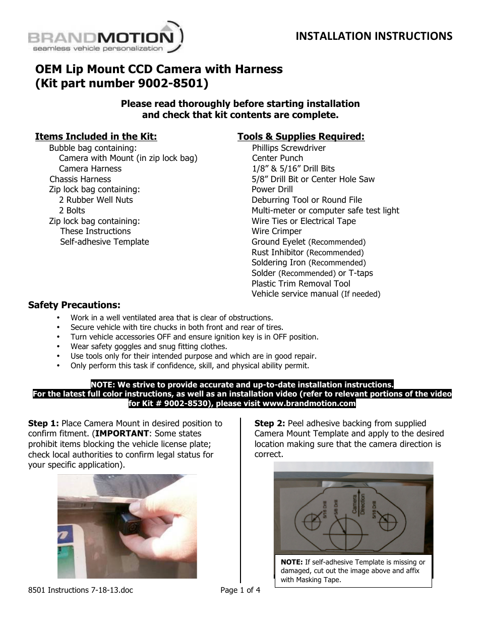 Brandmotion 9002-8501 User Manual | 4 pages