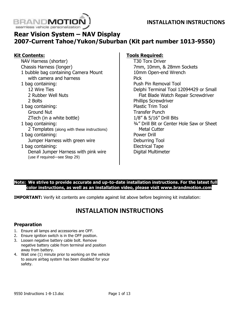 Brandmotion 1013-9550 User Manual | 13 pages