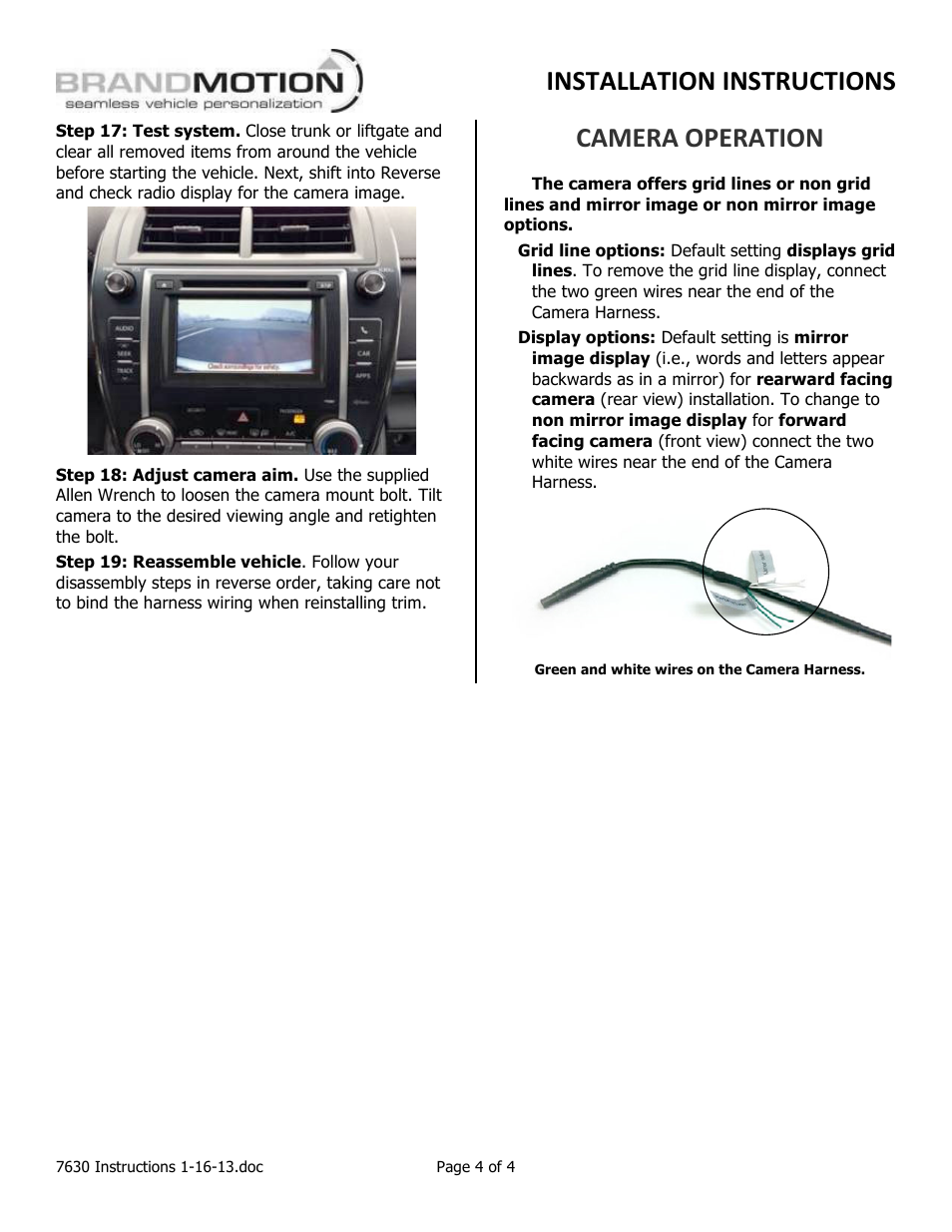 Installation instructions, Camera operation | Brandmotion 9002-7630 User Manual | Page 4 / 4