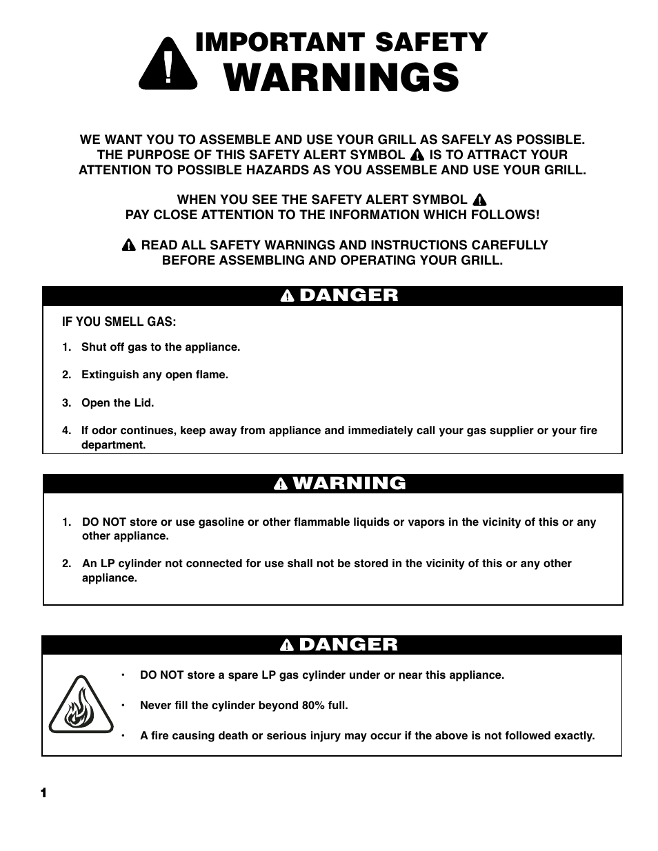 Warnings, Important safety, Danger | Warning danger | Brinkmann 4445 User Manual | Page 2 / 36