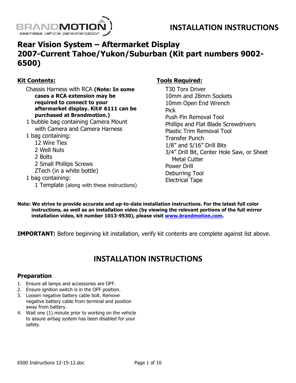 Brandmotion 9002-6500-V2 User Manual | 10 pages