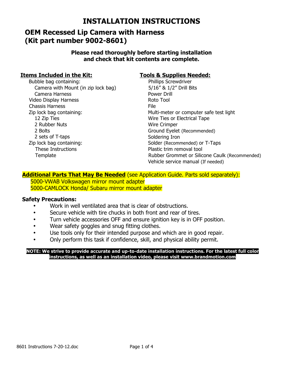 Brandmotion 9002-8601 User Manual | 4 pages