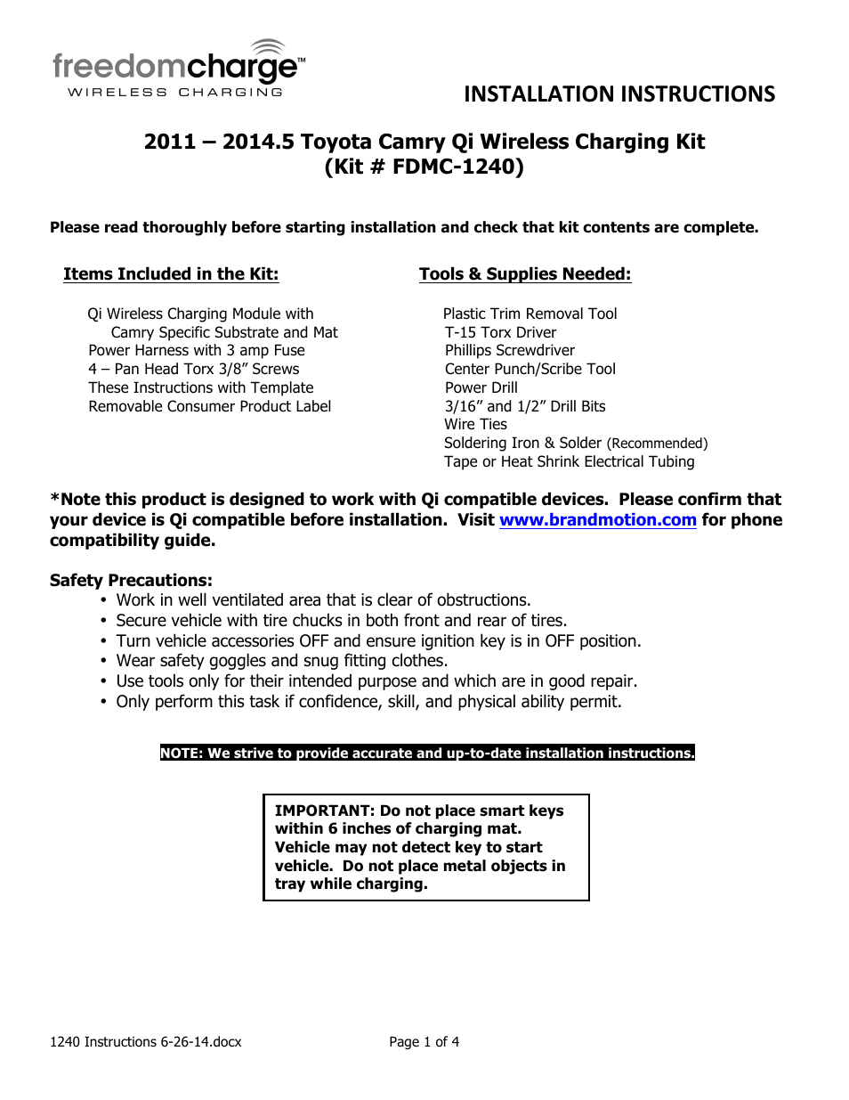 Brandmotion FDMC-1240 User Manual | 4 pages