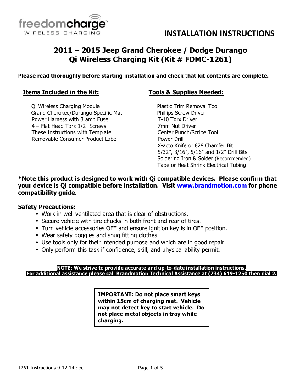 Brandmotion FDMC-1261 User Manual | 5 pages