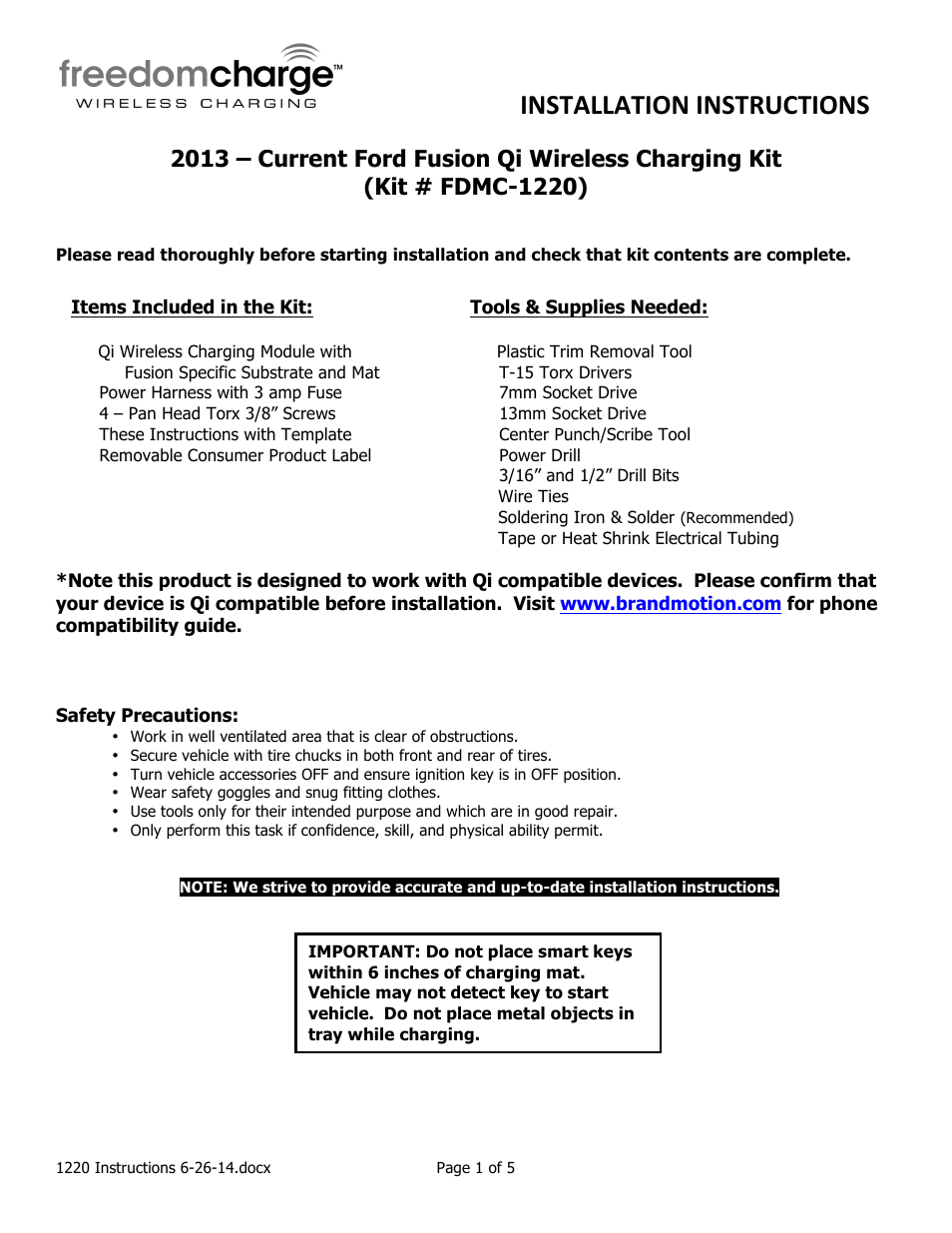 Brandmotion FDMC-1220 User Manual | 5 pages