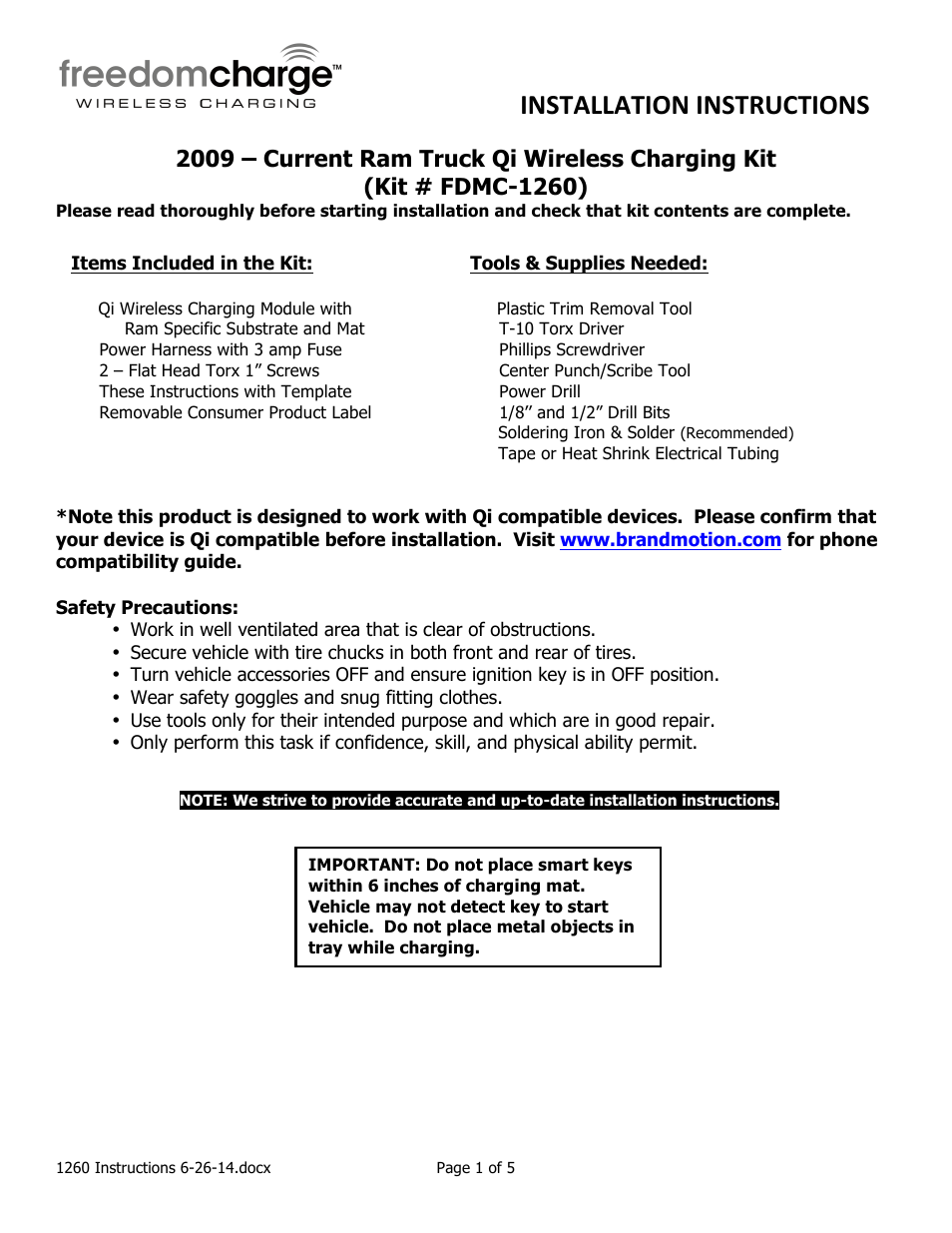 Brandmotion FDMC-1260 User Manual | 5 pages