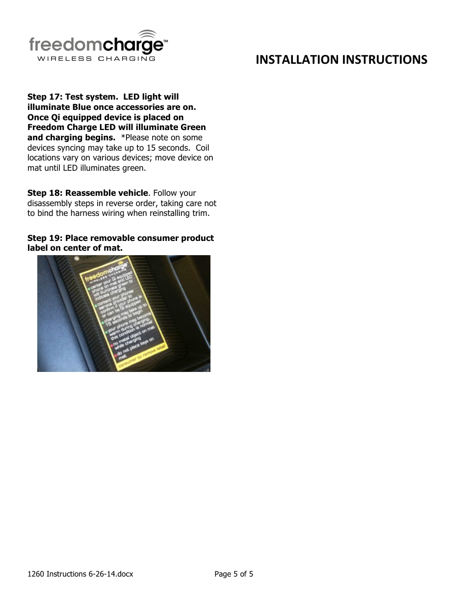 Installation instructions | Brandmotion FDMC-1260 User Manual | Page 5 / 5