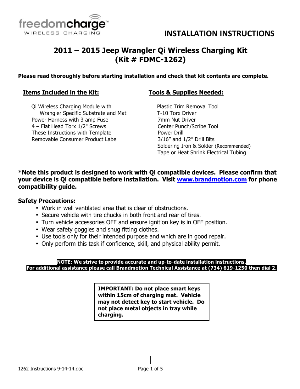 Brandmotion FDMC-1262 User Manual | 5 pages