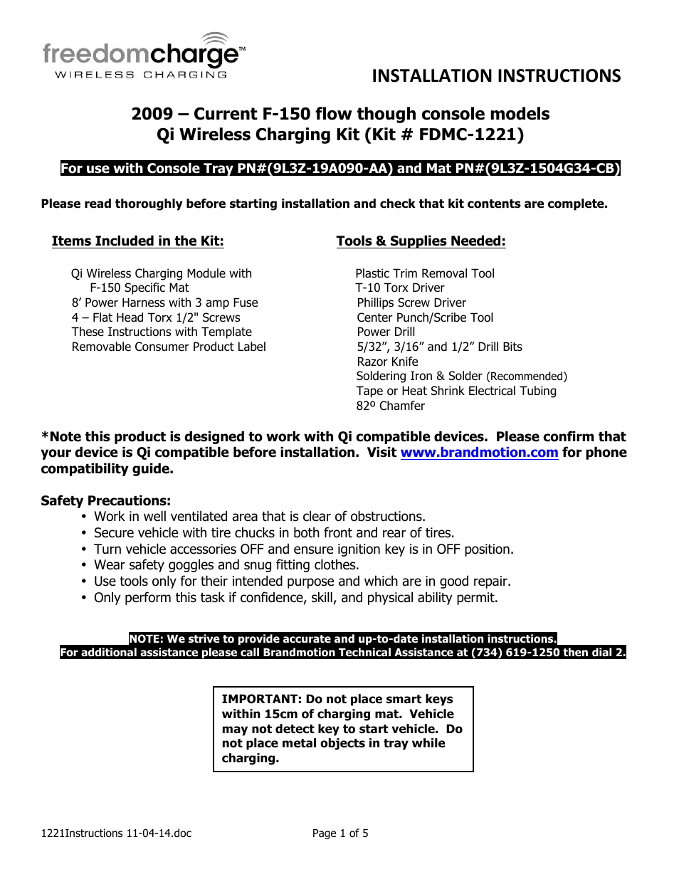 Brandmotion FDMC-1221 User Manual | 5 pages