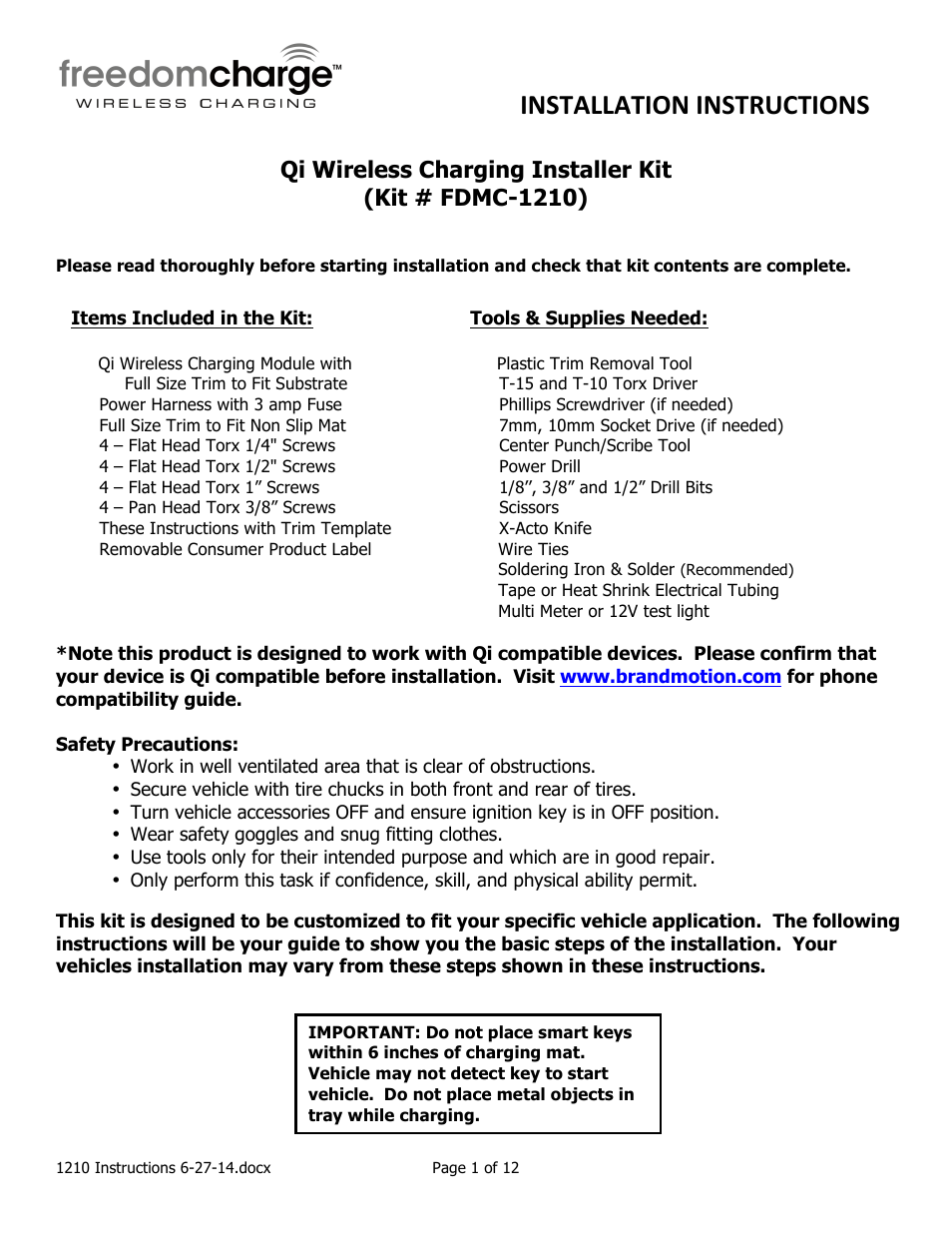 Brandmotion FDMC-1210 User Manual | 12 pages