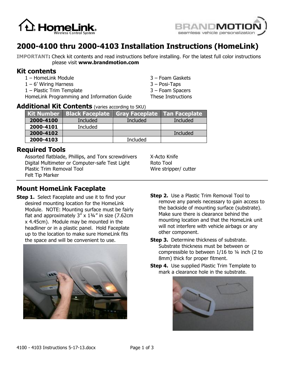 Brandmotion 2000-4103 User Manual | 3 pages