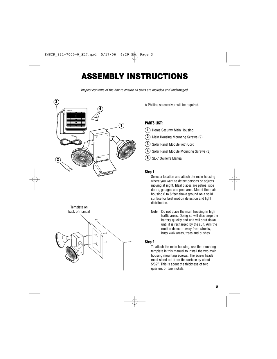 Assembly instructions | Brinkmann Sl 7 User Manual | Page 3 / 12