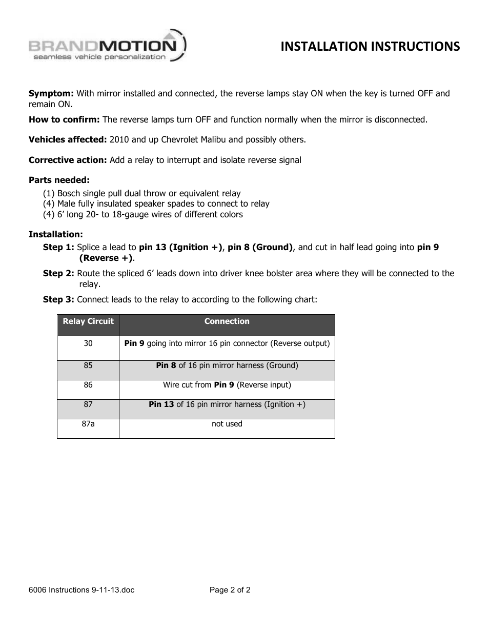 Installation instructions | Brandmotion 9002-6006 User Manual | Page 2 / 2