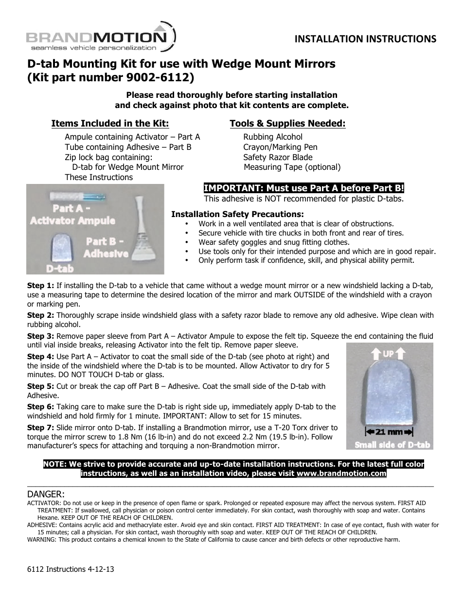 Brandmotion 9002-6112 User Manual | 1 page
